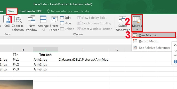 cách chèn ảnh vào Excel