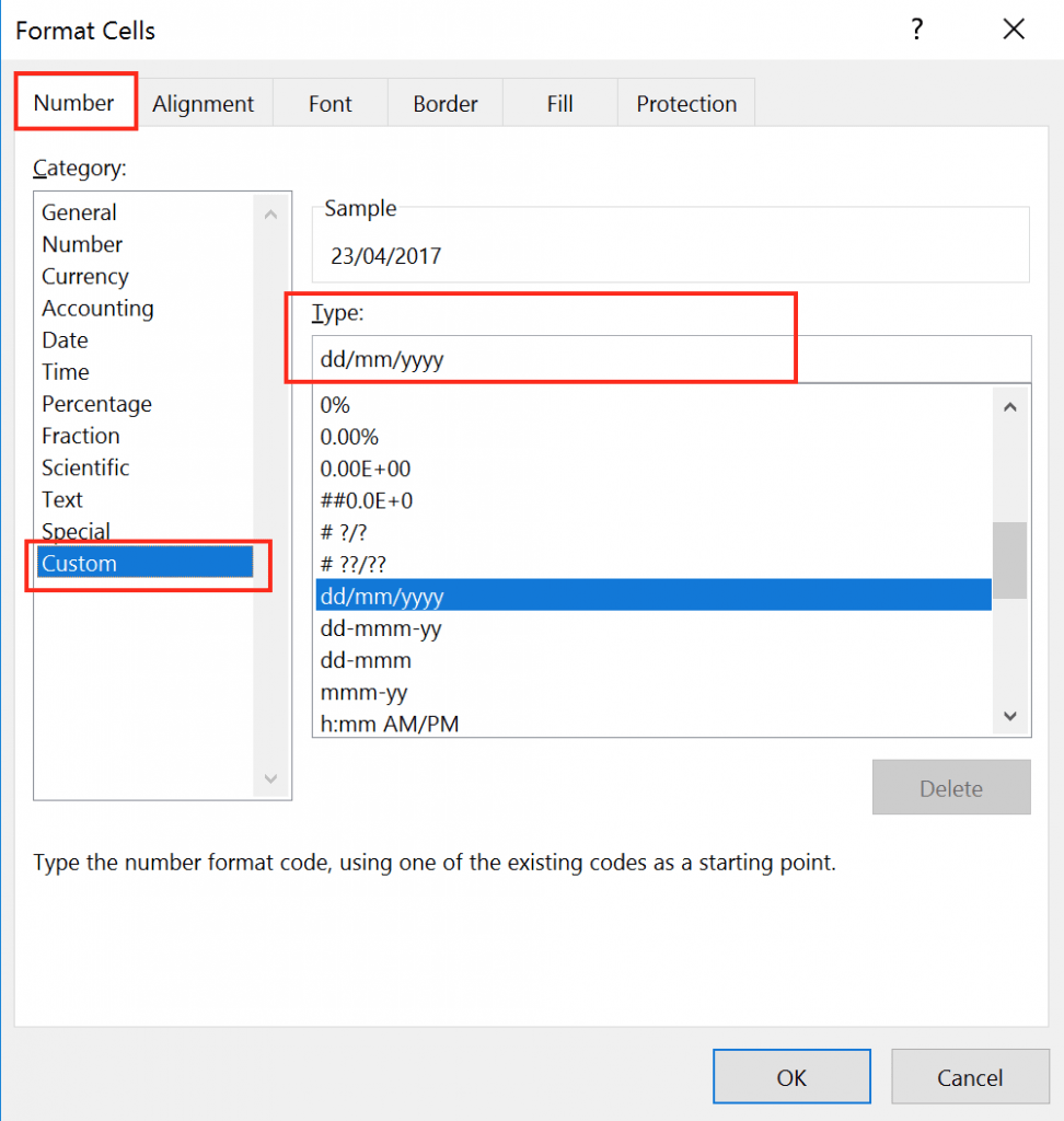 Cách chỉnh định dạng Ngày Tháng trong Excel 