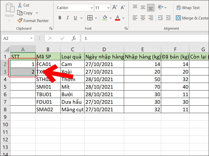 Cách Đánh Số Thứ Tự trong Excel