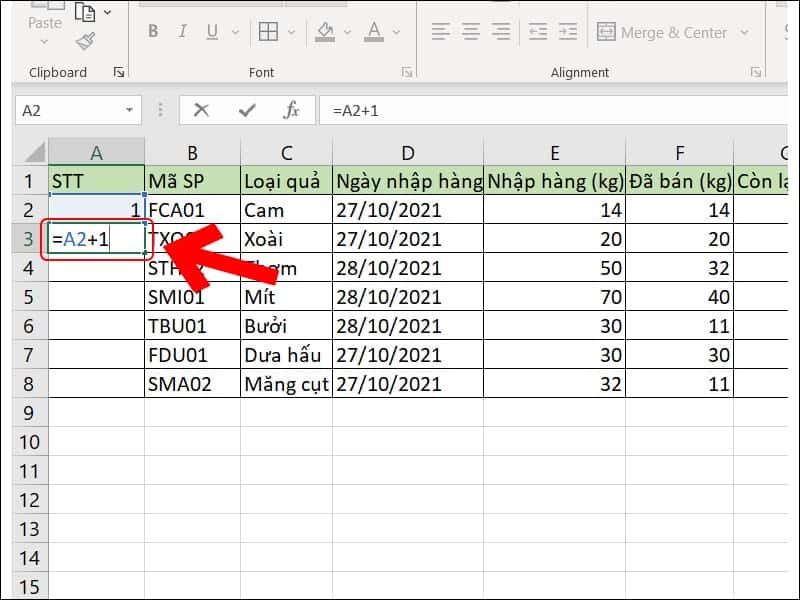 Cách Đánh Số Thứ Tự trong Excel