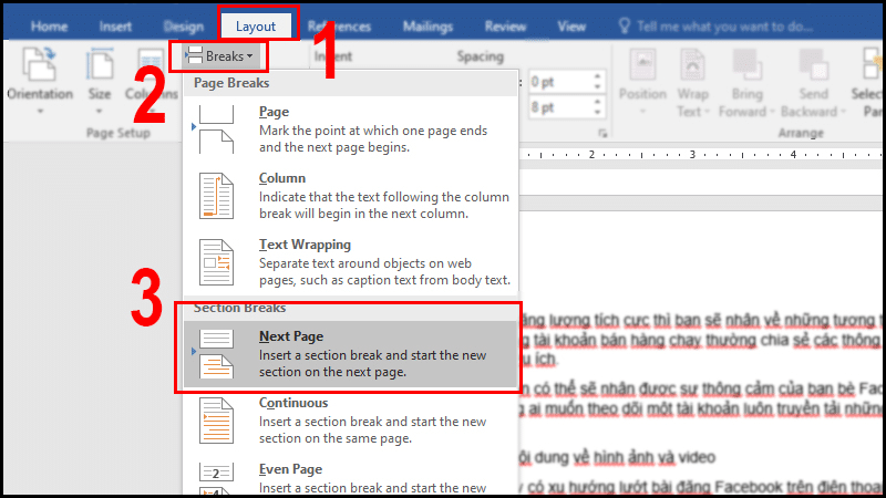 cách đánh số trang bất kỳ trong Word