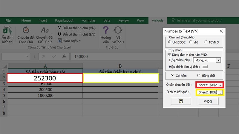 cách đổi số thành chữ trong excel