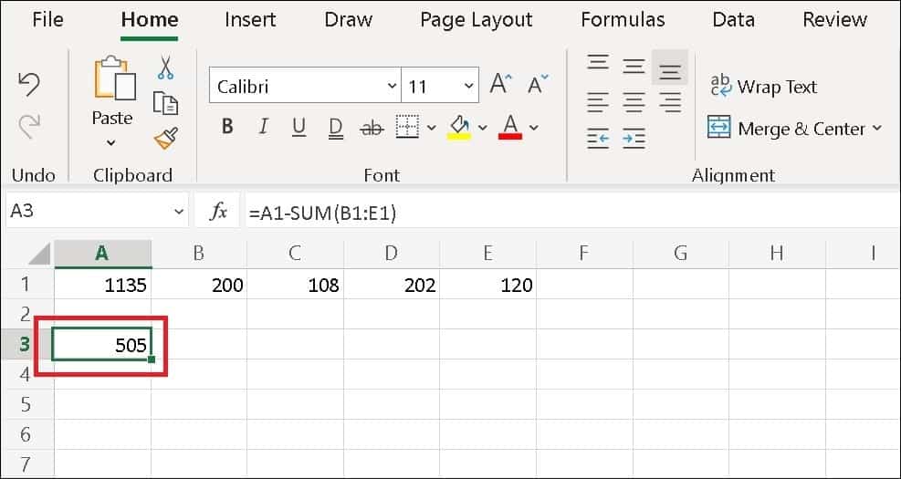 cách dùng hàm trừ trong Excel