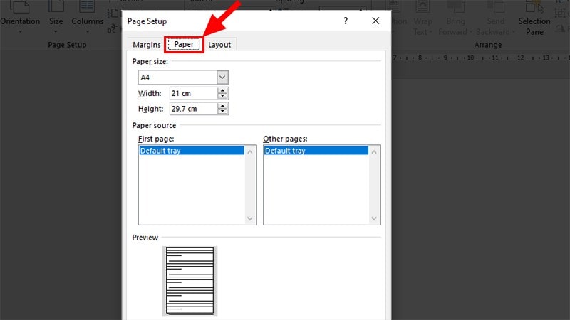  cách in hết khổ giấy a4 trong word