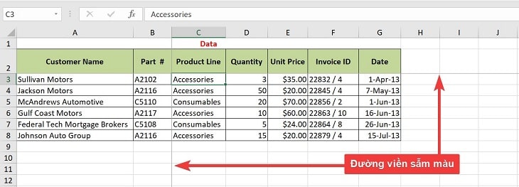  cách khóa cột trong Excel