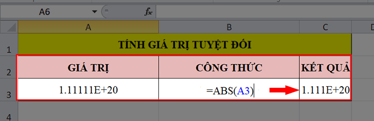 cách lấy trị tuyệt đối trong Excel