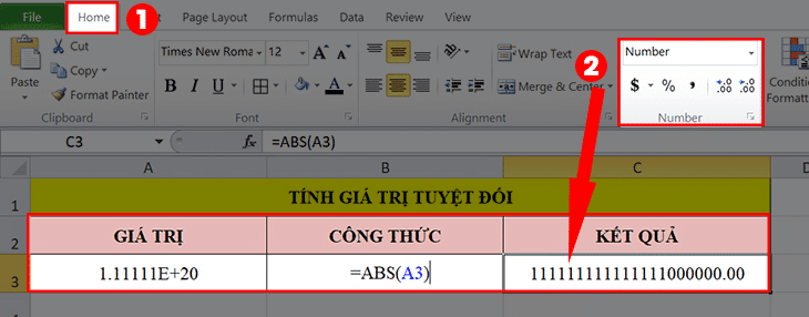 cách lấy trị tuyệt đối trong Excel