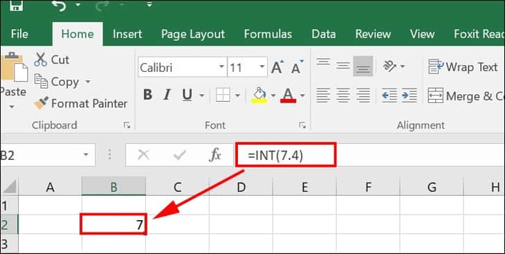 Cách sử dụng Hàm Int trong Excel