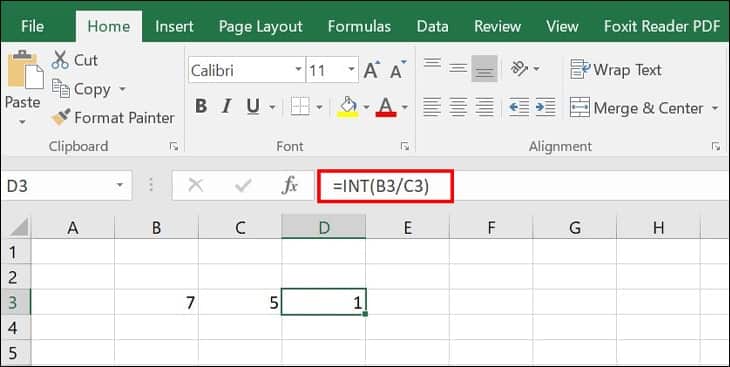 Cách sử dụng Hàm Int trong Excel