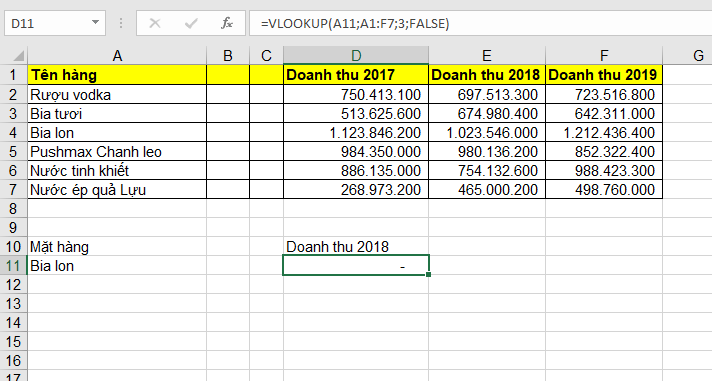cách sử dụng Hàm match Trong Excel