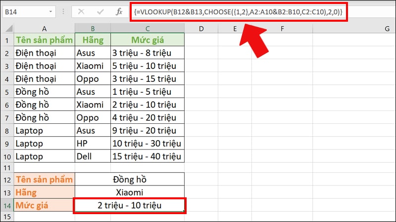 cách sử dụng hàm vlookup