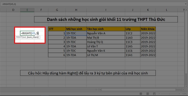 cách sử dụng hàm xóa ký tự trong excel