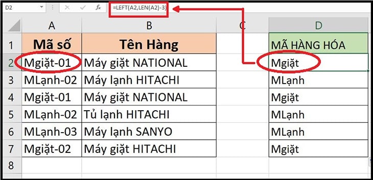 cách sử dụng hàm xóa ký tự trong excel