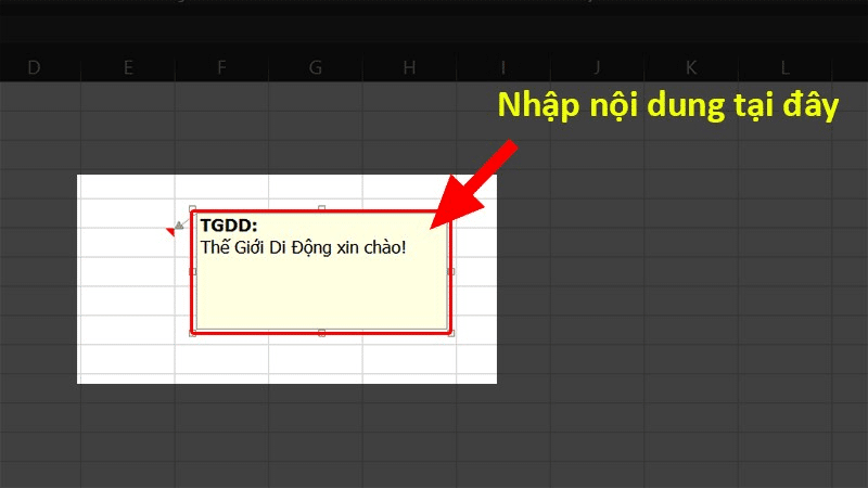cách tạo ghi chú trong Excel