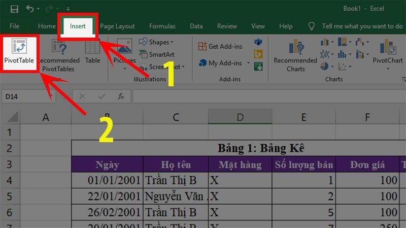 cách tạo pivottable từ nhiều sheet trong Excel