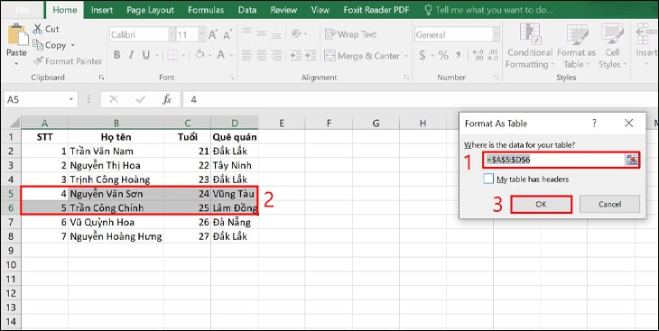 cách thêm dòng trong Excel