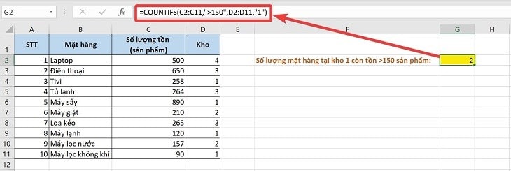 Cách Đếm Số Lượng Trong Excel