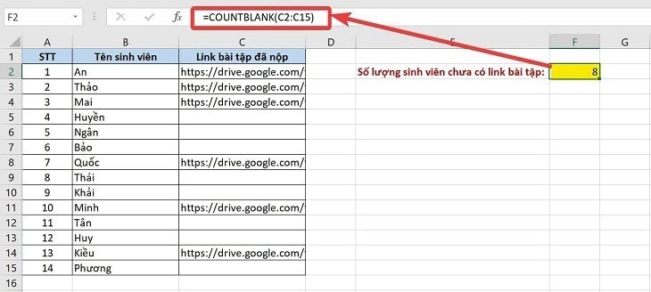 Cách Đếm Số Lượng Trong Excel