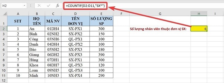 Cách Đếm Số Lượng Trong Excel