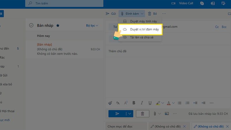 Cách Đính Kèm Email Trong Outlook