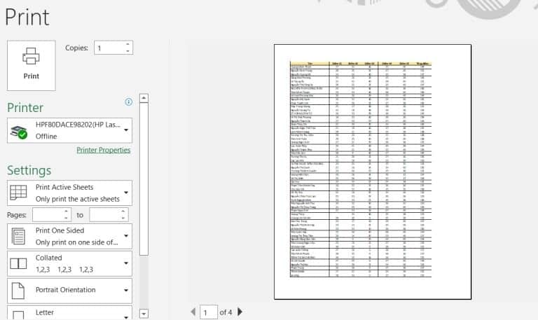 Cách In Excel Không Bị Mất Cột