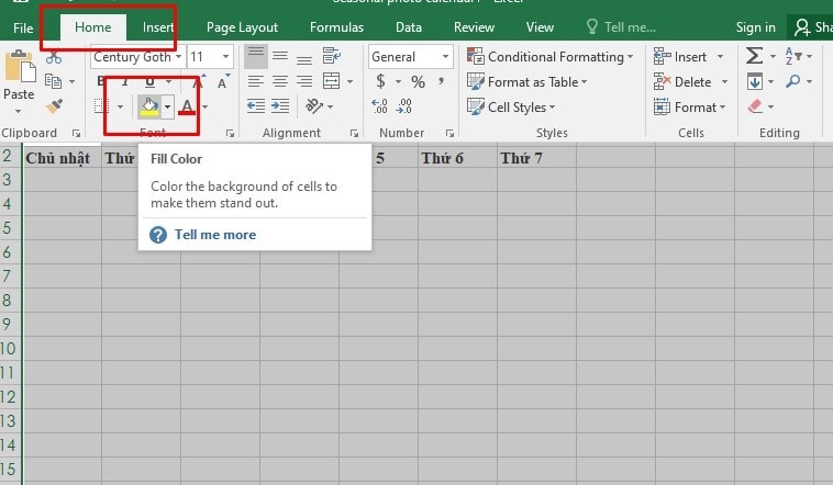 Cách Làm Lịch Trong Excel