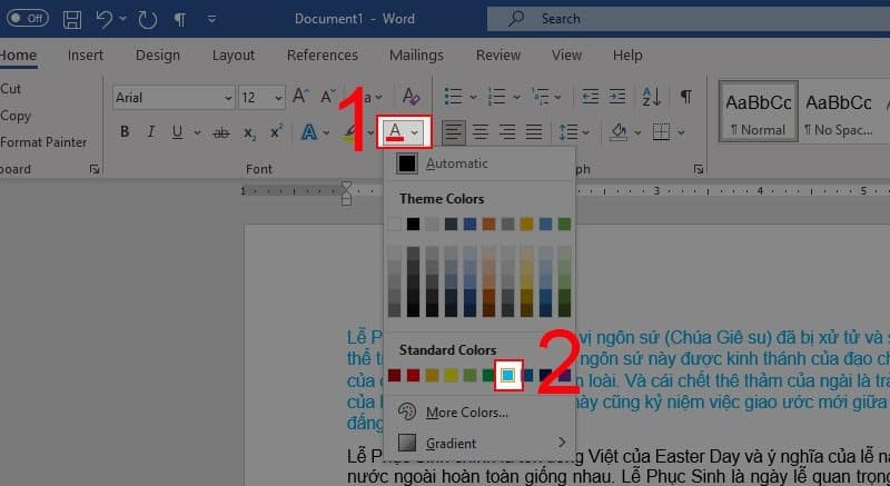 Nút Lệnh Font Color Dùng Để Làm Gì? 